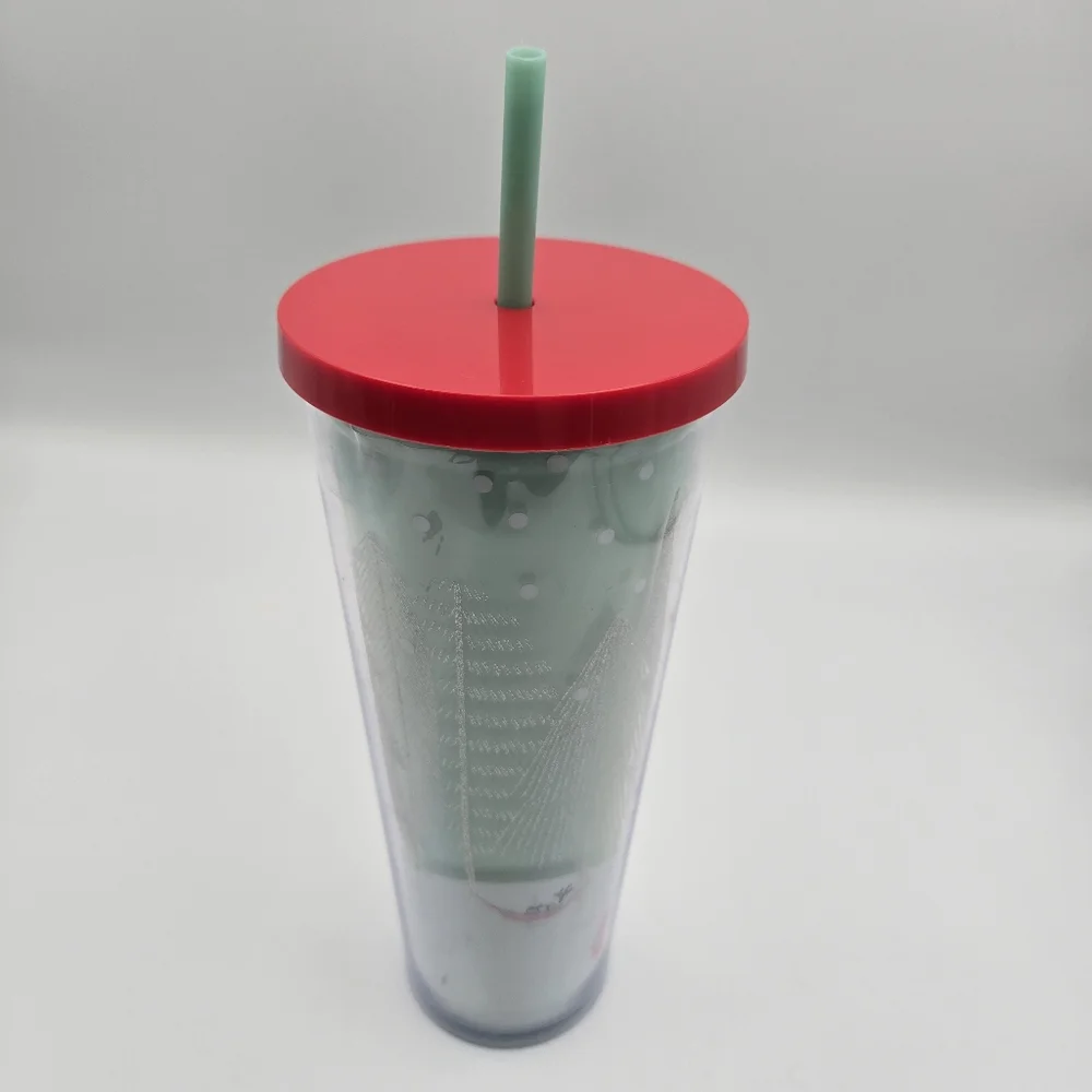 Starbucks 2018 Glitter Christmas Tree Gnome Acrylic Venti Tumbler Cold Cup 24oz